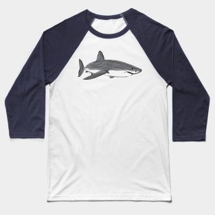 Artwork of a Great White Shark I Baseball T-Shirt